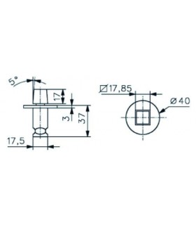 Crapaudine à sceller pour penture basse carré Français