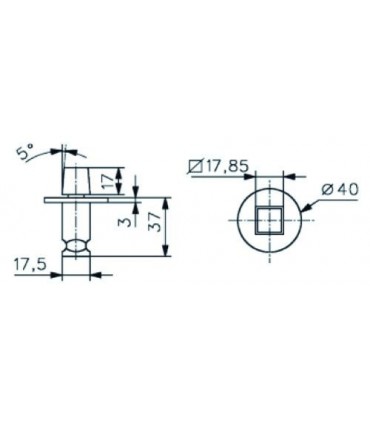 Crapaudine à sceller pour penture basse carré Français