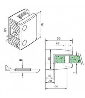 Pince a verre à talon plat - modèle 24 - Zamak blanc 9016 mat Pince a verre à talon plat - modèle 24 - Zamak blanc 9016 mat