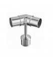 Support inox orientable 0 à 70° pour main courante ronde sur poteau