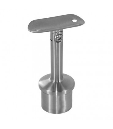 Support inox orientable pour main courante ronde sur poteau
