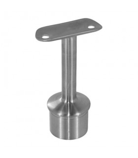 Support inox pour main courante ronde sur poteau