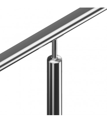 Support inox pour main courante ronde sur poteau