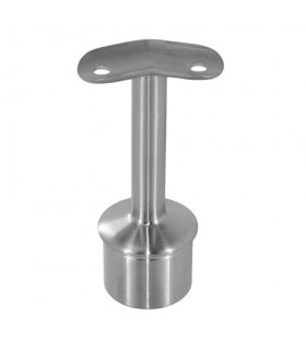 Support inox 90° pour main courante ronde sur poteau