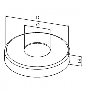Cache pour embase à souder pour tube Ø 42.4 x 2 mm