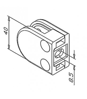 Pince à verre demi ronde à talon plat - modèle 20 - Inox aisi 304