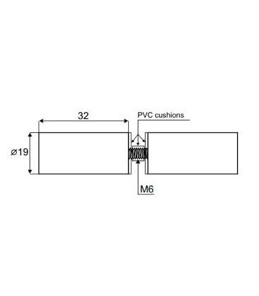 Paire de poignée bouton rond cylindrique pour porte en verre