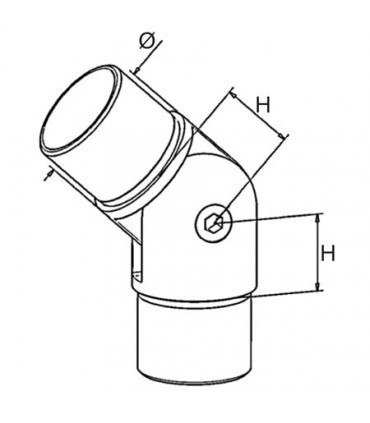 Raccord orientable pour tube Ø 42.4 x 2 mm