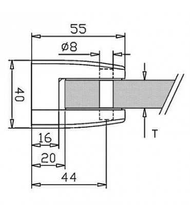 Pince a verre à talon plat - modèle 24 - Inox aisi 316