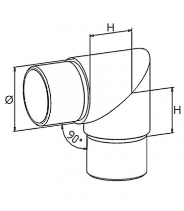 Raccord 90° angle vif pour tube Ø 42.4 x 2 mm