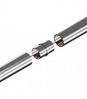 Raccord de liaison 180° tube sur tube pour Ø 42.4 x 2 mm