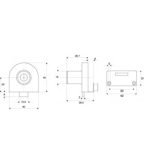 Serrure forme demi rond pour porte simple de vitrine en verre