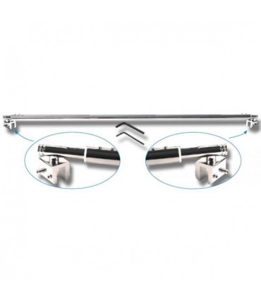 Barre raidisseur pour fixation entre deux volumes de verre