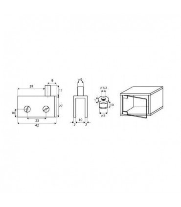 Set de 2 charnières pince pivot pour porte de vitrine en verre
