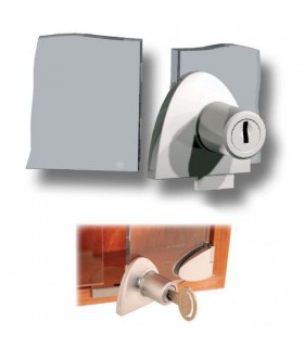 Serrure série Badge pour porte de vitrine double en verre