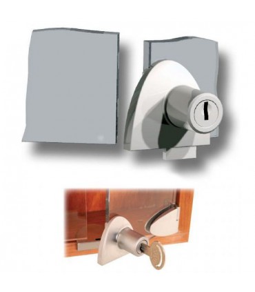 Serrure série Badge pour porte de vitrine double en verre