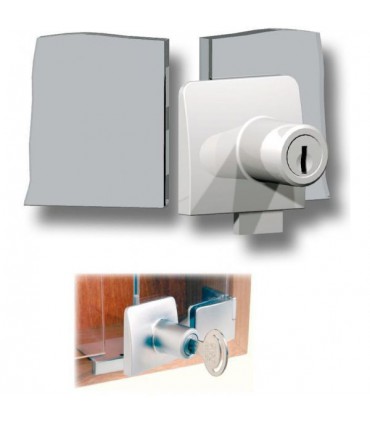 Serrure série Square pour porte de vitrine double en verre