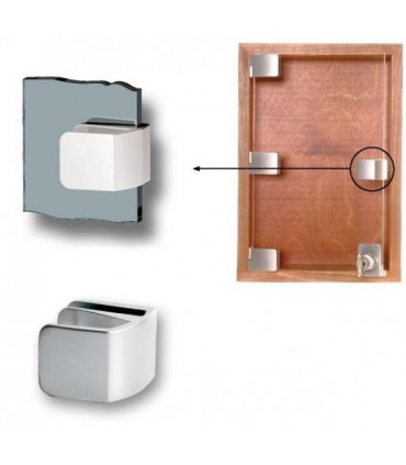 Poignée simple forme carrée pour porte de vitrine en verre