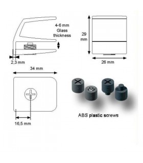 Poignée simple forme carrée pour porte de vitrine en verre Poignée simple forme carrée pour porte de vitrine en verre