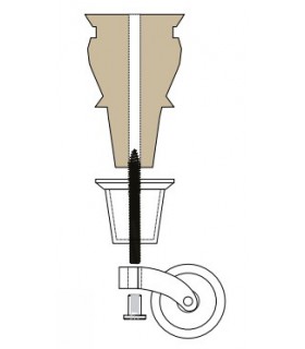 Roulette laiton sur sabot pour pied de meuble ou fauteil ancien Roulette laiton sur sabot pour pied de meuble ou fauteil ancien