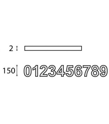 Chiffre découpé en Inox 304 sur adhésif