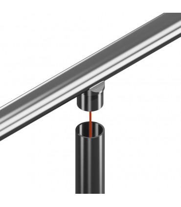 Adaptateur tube sur tube pour main courante ronde sur poteau rond