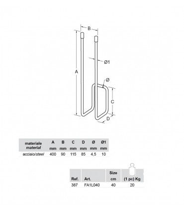 Crochet porte bottes FA1L040 par Bolis Italia