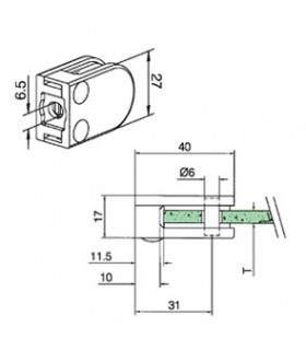 Pince a verre à talon plat - modèle 27 - Zamak effet inox Pince a verre à talon plat - modèle 27 - Zamak effet inox