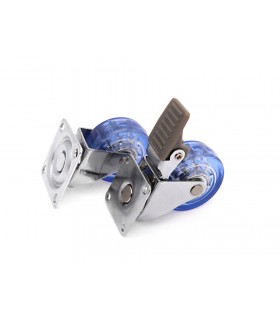 Roulette polyuréthane (PU) bleu avec et sans frein Roulette polyuréthane (PU) bleu avec et sans frein