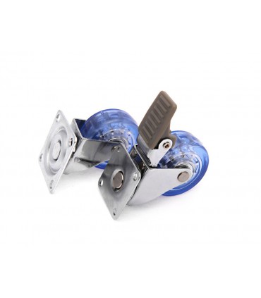 Roulette polyuréthane (PU) bleu avec et sans frein