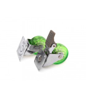 Roulette polyuréthane (PU) vert avec et sans frein Roulette polyuréthane (PU) vert avec et sans frein