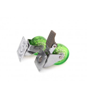 Roulette polyuréthane (PU) vert avec et sans frein
