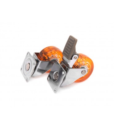 Roulette polyuréthane (PU) orange avec et sans frein