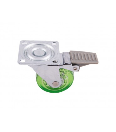 Roulette polyuréthane (PU) vert avec fein