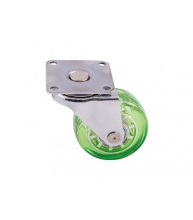 Roulette polyuréthane (PU) vert sans frein Roulette polyuréthane (PU) vert sans frein