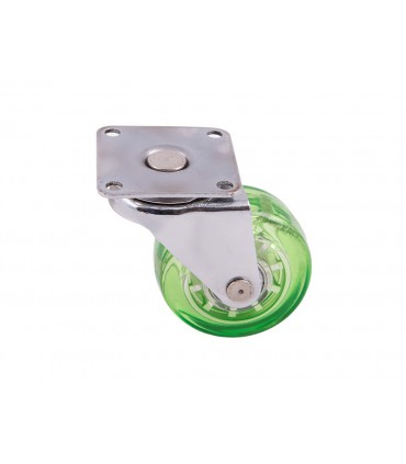 Roulette polyuréthane (PU) vert sans frein