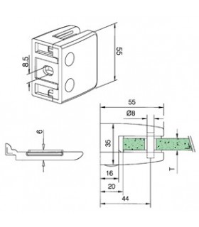 Pince a verre à talon plat - modèle 26 - Inox aisi 304 Pince a verre à talon plat - modèle 26 - Inox aisi 304