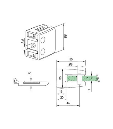 Pince a verre à talon plat - modèle 26 - Inox aisi 304