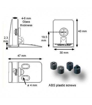 Charnière ouverte série Square fiche technique