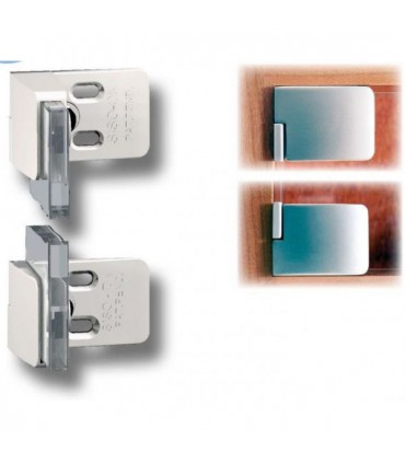 Paire de charnière série Square pour porte de vitrine en verre