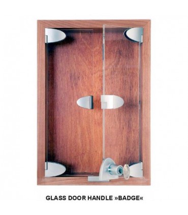 Paire de charnière série Badge pour porte de vitrine en verre