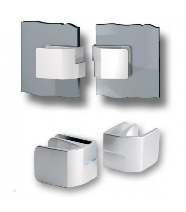 Paire de poignée série Square forme carrée pour double porte de vitrine en verre