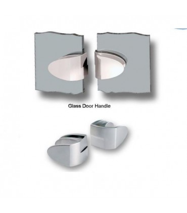 Paire de poignée série Badge pour double porte de vitrine en verre