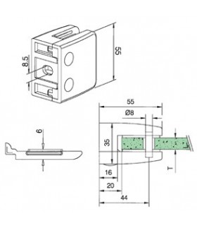 Pince a verre à talon plat - modèle 26 - Zamak brut Pince a verre à talon plat - modèle 26 - Zamak brut