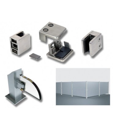 Pince a verre à talon plat - modèle Square - Inox aisi 304