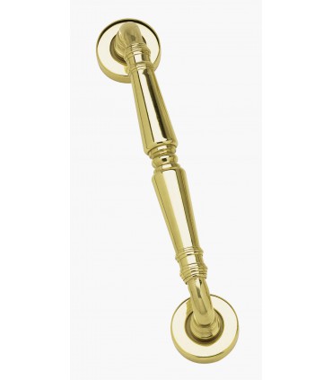 Poignée fixe forme droite coudée en laiton sur rosaces style 210