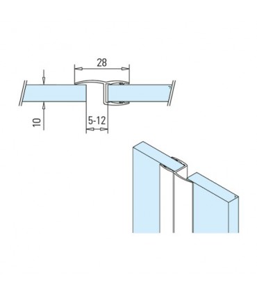 Joint d'étanchéité à lèvre pour porte de douche en verre