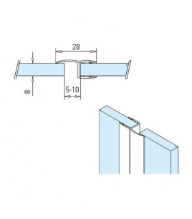 Joint d'étanchéité à lèvre pour porte de douche en verre ép.8 mm Joint d'étanchéité à lèvre pour porte de douche en verre ép.8 mm
