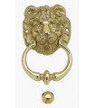 Heurtoir marteau de porte en laiton série tête de Lion bouche fermée
