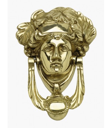 Heurtoir de porte en laiton massif poli brillant série Athène